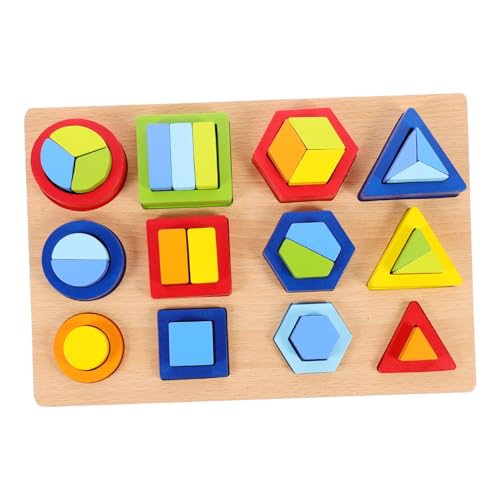 ifundom Holzspielzeug Montessori Geometrisches Formpuzzle aus Hochwertigem Material mit Glatten Kanten für Sichere Frühkindliche und Spielerisches Lernen Ab Jahren von ifundom