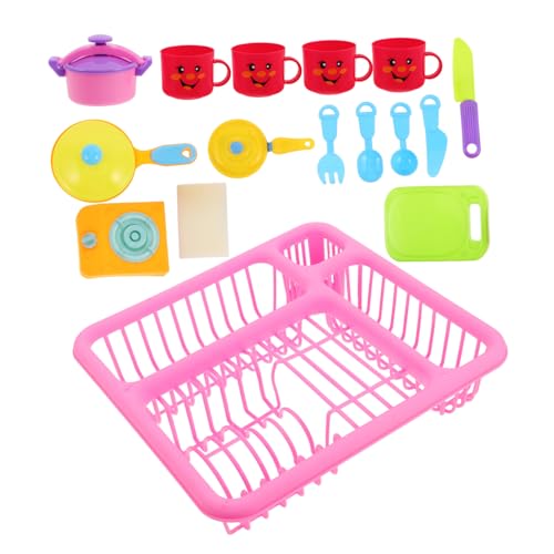 ifundom Kinderküchen-spielset – 16-teiliges Realistisches Küchenspielzeug – Spielzeugspüle Und Utensilien – Kinderspielküche von ifundom