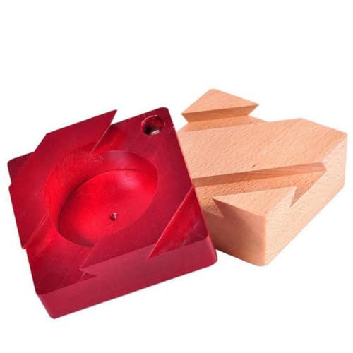 ifundom iq-Puzzle hölzern Lernspielzeug Holzpuzzle Spielzeuge Lu-Ban-Puzzle-Ball Erwachsener magische Box Minsuo Kind Geschenkbox Bambus rot von ifundom