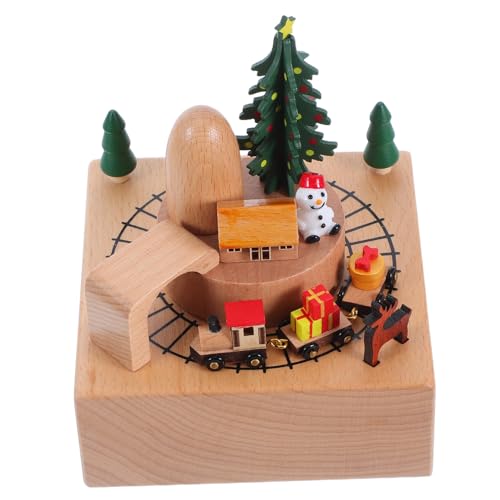 ifundom Kasten Karussell Drehende Spieluhr Handgefertigte Dekoration Kindergeburtstag Deko einzigartige Geschenkideen Dekorative Musikbox Tanzmechanismus Schneekugelfiguren Holz von ifundom