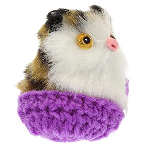 ifundom Katzenschmuck für kinderspielzeug Tierpuppe Katzenaugen Plush cat Katzenspielzeug Kätzchen Tierfigur pelziges katzenspielzeug Garn Violett von ifundom