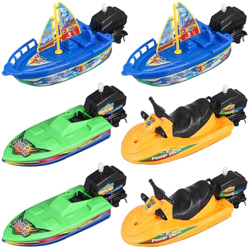 ifundom Kinderbootspielzeug 6 Stück Spielzeugboot Badespielzeug Schwimmende Spielzeugboote Für Die Badewanne Kinderpoolspielzeug Yachtspielzeug Lustiges Badespielzeug Sommerpoolspielzeug von ifundom