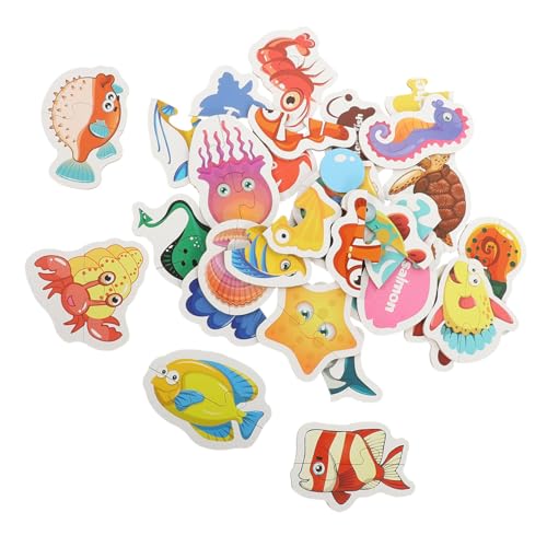 ifundom Kinderpuzzle Papierpuzzle Meerestiere Buntes Lernspielzeug für Jahre Pädagogisch Fördernd Sicher und Wiederverwendbar Spielerisch Feinmotorik und Beobachtung Fördern von ifundom