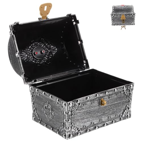 ifundom Kleine Piraten Schatztruhe aus Kunststoff Vintage Schatzkiste mit Deckel Kreative Aufbewahrungskiste für Kindergeburtstag Piraten Rollenspiel Dekoration und Geschenkidee ifundom Kleine Piraten Schatztruhe aus Kunststoff Vintage Schatzkiste mit Deckel Kreative Aufbewahrungskiste für Kindergeburtstag Piraten Rollenspiel Dekoration und Geschenkidee von ifundom