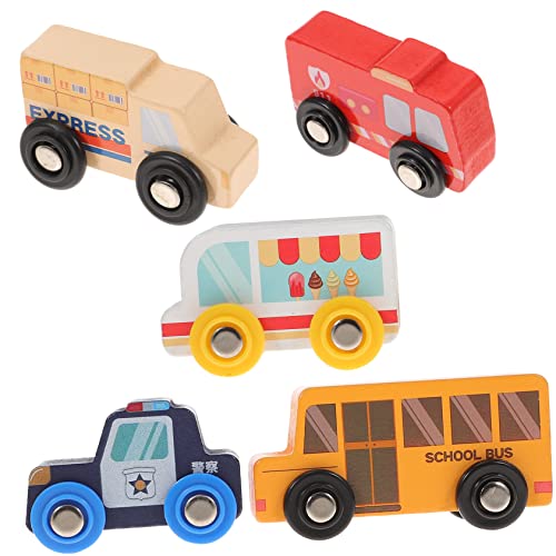 ifundom Kognitive Autospielzeuge für Jungen und Mädchen 5-teiliges Mini-automodell Aus Holz Autospielzeugset für Jungen und Mädchen von ifundom