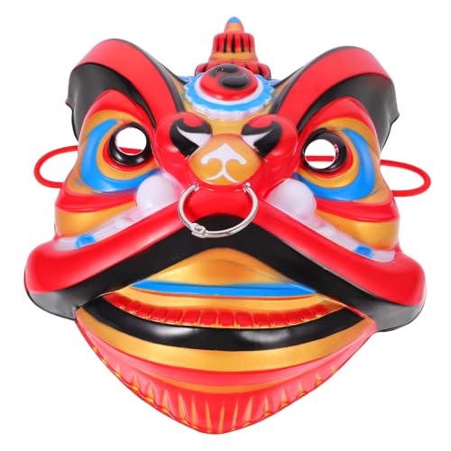 ifundom neuartige Löwenmaske japanische Kleidung Löwe Cosplay Maske Löwenmasken für das Festival Halloween bilden Tierkopf Make-up-Kostüm-Requisiten Mann Löwentanz Plastik von ifundom