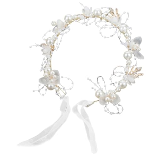 ifundom Kranz Tiara Band Haarzubehör Stirnbänder Für Neugeborene Mädchen Kopfschmuck Für Mädchen Hochzeitshaarschmuck Für Brautkopfschmuck Für Die Hochzeit Schleife von ifundom
