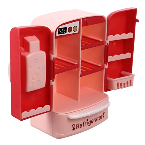 ifundom Kühlschrank Modell für kinderspielzeug geschenkesets geschenkset Kochen kinderknallzeug Miniatur-Hausbausatz Miniaturspielzeug Mini- Abs rot von ifundom