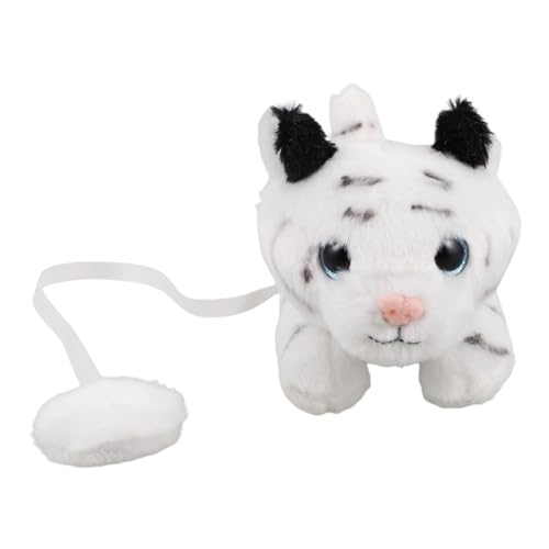 ifundom Kuscheltier Kleiner Tiger Kuscheltier Kuscheltiere Plüschtiger Ausgestopfter Tiger Modell Tiermodell Tiger Partygeschenke Kleiner Ausgestopfter Tiger Plüschtier Magnet Weiß von ifundom
