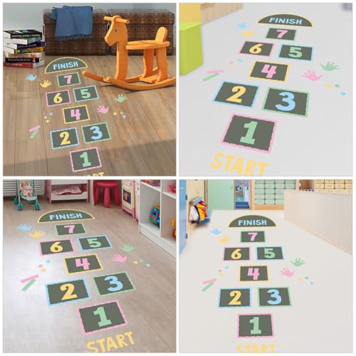 ifundom Lustiger Zahlen hüpfspiel Bodenaufkleber Kinderzimmer Spielteppich Dekorativer Ablösbarer Zahlen spielteppich für Innenräume Wie Kindergarten und Spielzimmer von ifundom