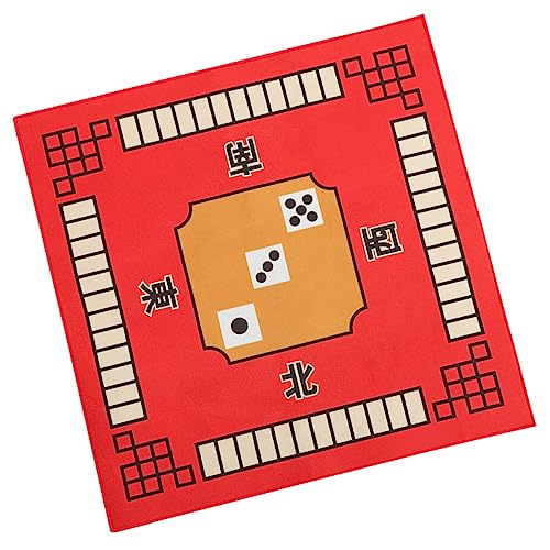 ifundom Mahjong Matte Antirutsch Tischdecke aus Mikrofasermaterial für Brettspiele Lärmmindernde Tischunterlage im Klassischen Design für Mahjong und Kartenspiele Rot von ifundom