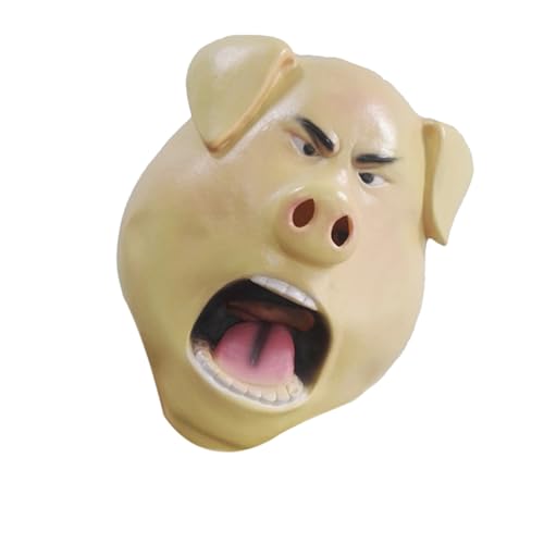 ifundom Maskerade-Maske gruselige Masken Schutzmaske Kostüm Karneval Halloween Tier latexmaske scary mask Vollgesichtsmaske Party-Requisite lustig Leistungsrequisiten Schweinekopfbedeckung von ifundom