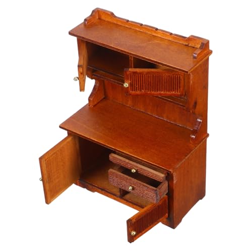 ifundom Maßstab Retro Design DIY Schrank Möbel Zubehör für Mikro Landschaften Stabiles Einfach zu Montierendes Regal in Walnussfarbe von ifundom