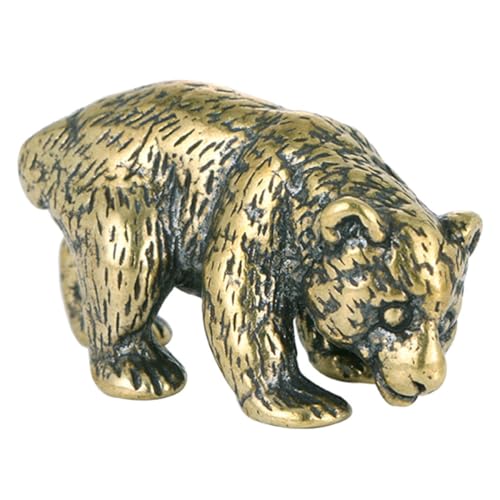 ifundom Messingbären -Ornamente Tierstatuen Aus Messing Tier Aus Messing Kleine Messingornamente Kleine Skulptur Tierverzierungen Bärenverzierung Miniatur-süße Bärenstatuen Golden von ifundom