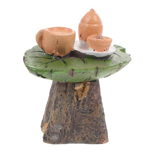 ifundom Mikro Landschaftsornament Mini Feengarten Teetisch Landschaftsbau Teetisch Tisch Partyzubehör Landschaftsbau Kunsttisch Kunstharz Kunsttisch Grünes Eisen von ifundom