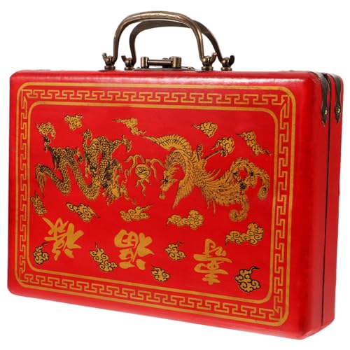 ifundom Mini-Aufbewahrungsboxen Für Chinesisches Mahjong Vintage-Schatztruhe Aus Holz Kleines Mahjong-Set Tragetasche Mahjong-Spielsteine Geschenkbox Leerer Mahjong-Behälter von ifundom