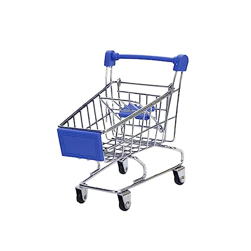 ifundom Mini Einkaufswagen Simulation Trolley Für Aufbewahrungsbehälter Größe L Dunkelblau von ifundom