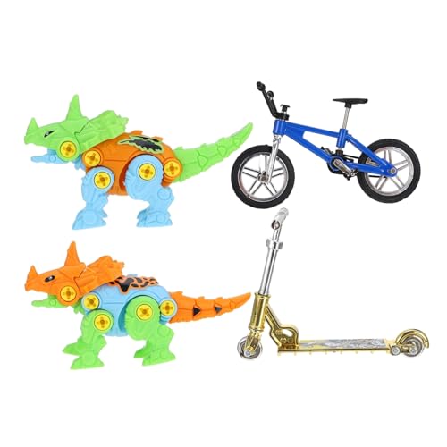 ifundom Mini Finger Bike Set 1 Set DIY Finger Fahrrad Und Finger Scooter Mit Dinosaurier Modellen Und Zubehör Für Spaßiges Fidget Für Kreative Spiele Und Wettbewerbe von ifundom