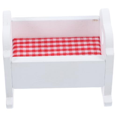 ifundom Mini Für Puppenhaus Holz Miniatur Bett Neue Puppen Krippe Familie Miniatur Möbel Ornament von ifundom