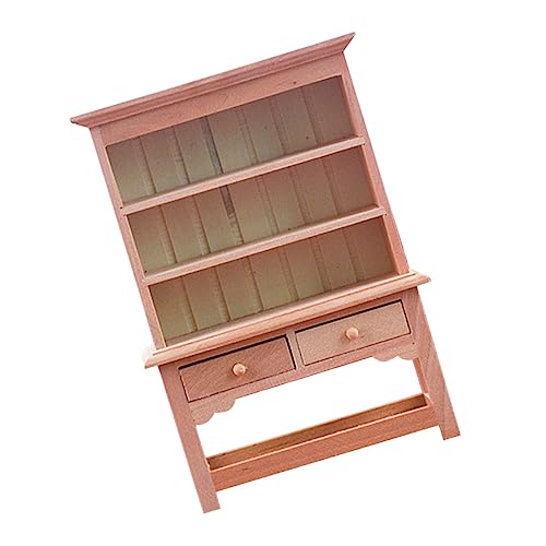 ifundom 1/12 Miniatur Schrank Modell Natürliche Holz Miniatur Puppenhaus Bücherregal Für Spielzeug Requisiten von ifundom