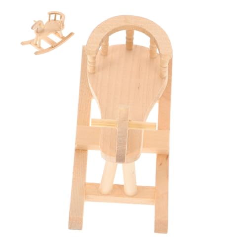 ifundom Mini Schaukelpferd Modell Puppenhaus Simulation Mini Schaukelpferd Holz von ifundom