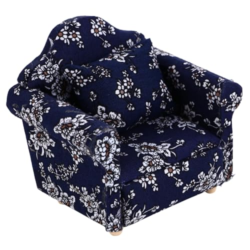 ifundom Mini-Sofa Puppe Häuser Miniatur Spielhaus Sofa Sofa-Modell Modellsofa Dorf Hu Tongmu Blue von ifundom