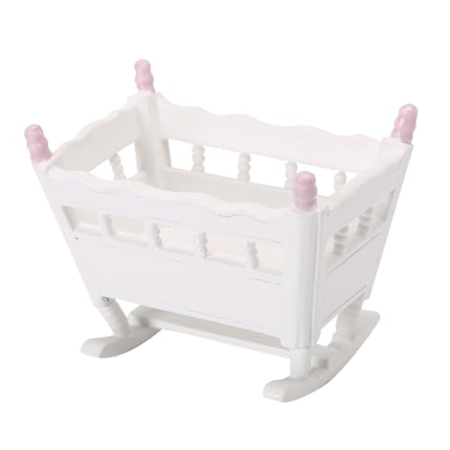 ifundom Miniaturmodell Miniaturpuppe Mini-Wiege Puppenhausbett Jungen- Und Mädchenspielzeug Für Kreatives Spielen von ifundom