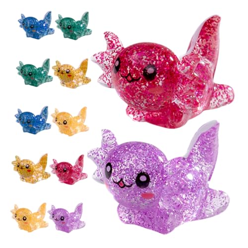 ifundom Miniatur Axolotl Figuren Set Aus Resin Für DIY Garten Dekoration üße Axolotl Charms Für Terrarium Und Puppenhaus Ornamente Ideal Für Kreative Projekte von ifundom