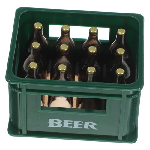 ifundom Miniatur Bierkasten Dekoration Realistisches Miniaturaccessoire für Puppenhaus für Fotorequisiten und Kleine Hauslandschaften Grün von ifundom