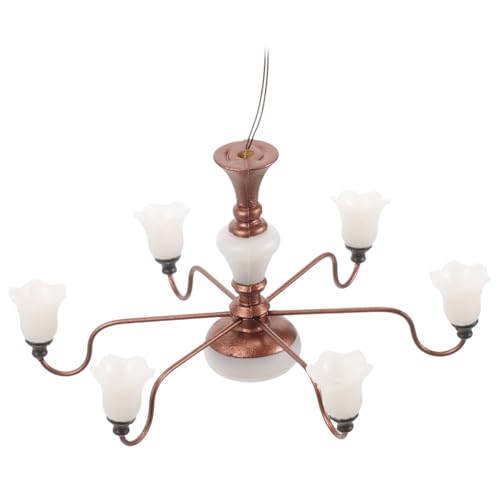 ifundom Miniatur Deckenlampe Modell Hängelampe Miniatur Lampe Kronleuchter für Puppenhaus Sandtisch Wohnzimmer Schlafzimmer Dekoration Langlebig Robust von ifundom