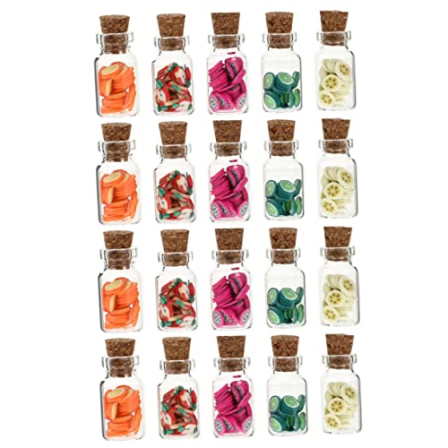 ifundom 20 Stücke Miniatur Obst Jar Decor Glas Für Winzigen Glas Jar Decor Mini Küche Ornamente von ifundom