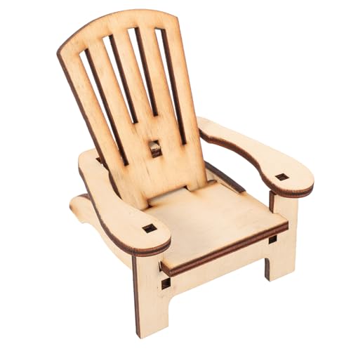 ifundom Miniatur Holz Puppenhaus Stuhl Handgefertigt Realistisches Design Kreative Miniaturmöbel Dekorativer Mini Holzstuhl für Puppenhaus Fotorequisite von ifundom