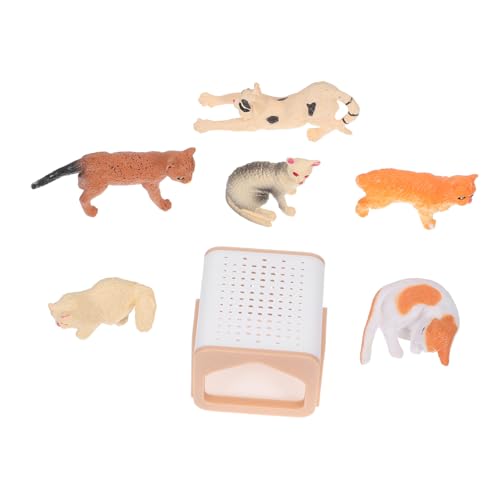 ifundom Miniatur Katzenfigur Spielset Realistische Mini Katzendeko für Puppenhaus Kuchenaufsätze und Mikro-Landschaft Lernspielzeug und Partyzubehör für Katzenliebhaber von ifundom