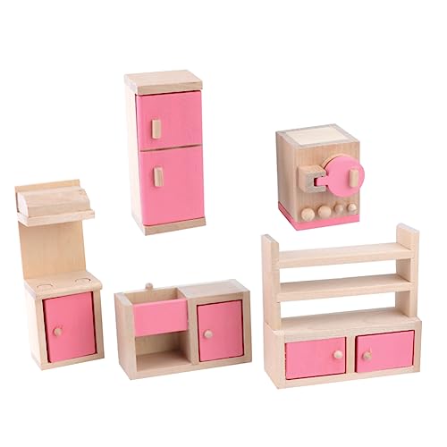 ifundom Miniatur-Restaurant-Set Für Kinder Holzmaterial Realistische Küche Mini- -Requisiten von ifundom
