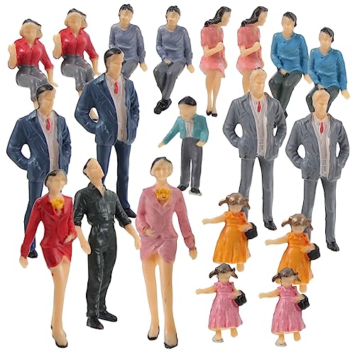 ifundom 20 Stück Miniatur-personenfiguren Für Modelleisenbahn-Sets Lebensechte Kunststoffformen von ifundom