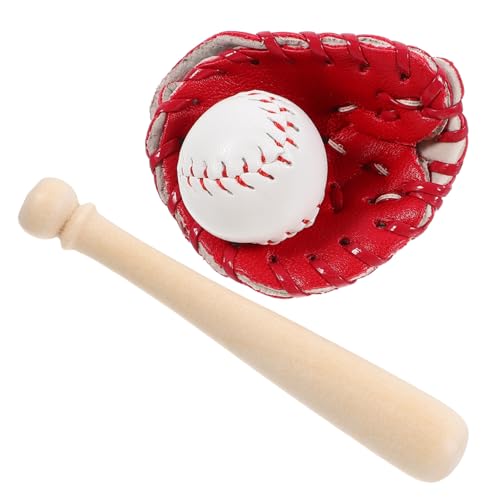 ifundom Miniatur Miniaturspielzeug Puppenhaus Zubehör Mini Sport Dekoration Mini Baseball Handschuh Ball Bat Spielset für Geschenk und Wohnkultur von ifundom