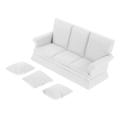ifundom Puppenhaus-sofagarnitur 3-teilig Mini-sofakissen Miniatur-wohnkultur Lernspielzeug für Jungen und Mädchen Weiße Mini-Couch ifundom Puppenhaus-sofagarnitur 3-teilig Mini-sofakissen Miniatur-wohnkultur Lernspielzeug für Jungen und Mädchen Weiße Mini-Couch von ifundom