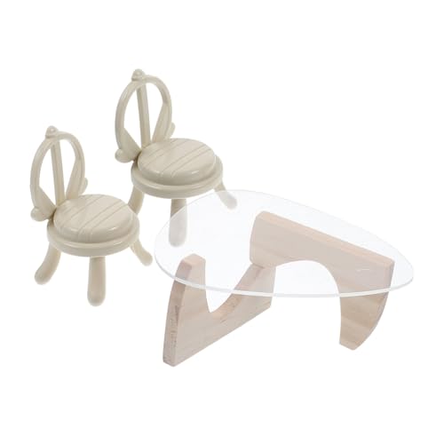 ifundom Puppenstubenmöbel Miniatur Möbel Miniatur Puppenhaus Öbel Set 1 Set Tisch Und 2 Stühle Ideal Für Puppenhaus Dekoration Und Rollenspiele Hochwertige Miniaturmöbel Für Kreative Spielwelten von ifundom