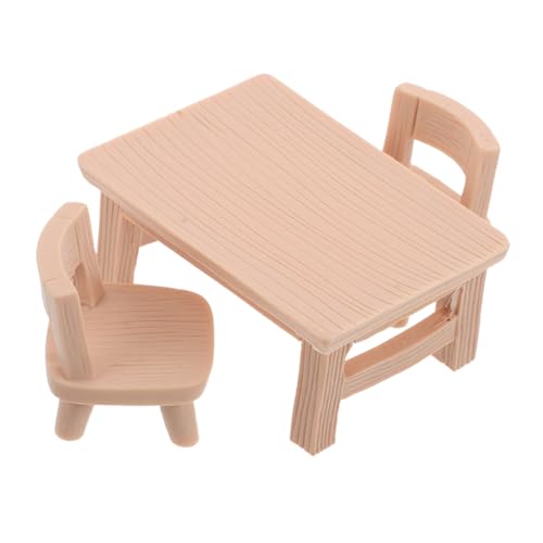 ifundom Miniatur Puppenhausmöbel Resin Realistische Mini Stühle und Tisch Vielseitig für DIY Bastelprojekte Puppenhaus Dekoration Landschaft Tragbar und Detailreich Gestaltet von ifundom