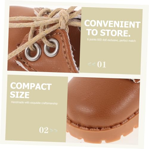 ifundom Miniatur Puppenschuhe aus Kunstleder Vintage Stil Geeignet für Baumwollpuppen Handgefertigte Schuhe für Puppenhaus Dekoration und Kostümzubehör Hellbraun von ifundom