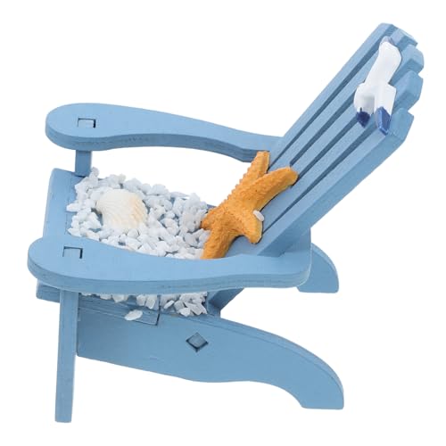 ifundom Miniatur Strandstuhl Deko aus Robustem Material Realistisch Gestalteter Blauer Mini Liegestuhl für Puppenhaus Mikrolandschaft und Kleine Strand Dekoration Vielseitiges von ifundom