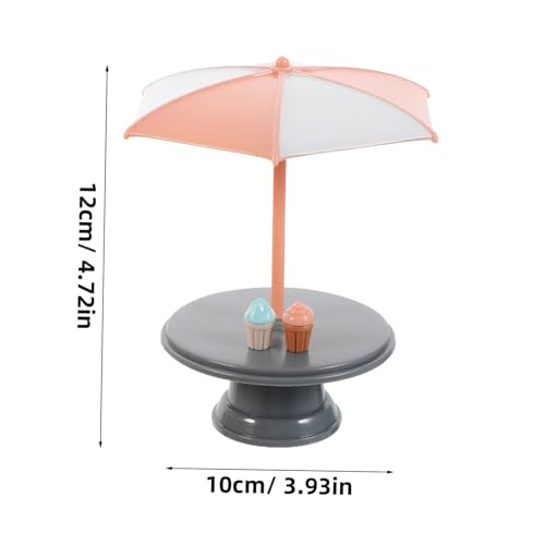 ifundom Miniatur Strandstuhl und Sonnenschirm Set aus Abs Detailgetreues Mini Beach Chair für Puppenhäuser Kleines Sandspielzeug für Dekoratives Modell für Micro Landschaften von ifundom
