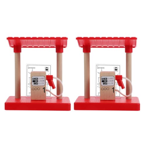 ifundom Miniatur-Tankstellenmodell Dekoration Für Puppenhäuser Simulation Einer Tankstelle Spielzeug DIY-Montageszene Lustiges Spielzeug Für Kinder Eisenbahnzubehör von ifundom