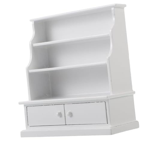ifundom Miniatur-bücherregal - Puppenhaus Mini-bücherregal Winziger Aufbewahrungsschrank Aus Holz Mini-bibliotheksmöbel Für Miniaturmöbel Zur Schreibtischpräsentation von ifundom