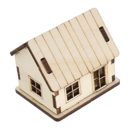 ifundom Holzpuzzle Modellbausatz DIY Miniature Log Cabin Mit Möbeln Für Junge Mädchen Und Erwachsene Lernspielzeug Kreativität Und Koordination von ifundom