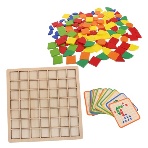 ifundom Montessori Holzpuzzle Teilig Sichere Natürliche Holzformblöcke Vielfältige Geometrische Muster Fördert Logisches und Kreativität Langlebiges Lernspielzeug von ifundom