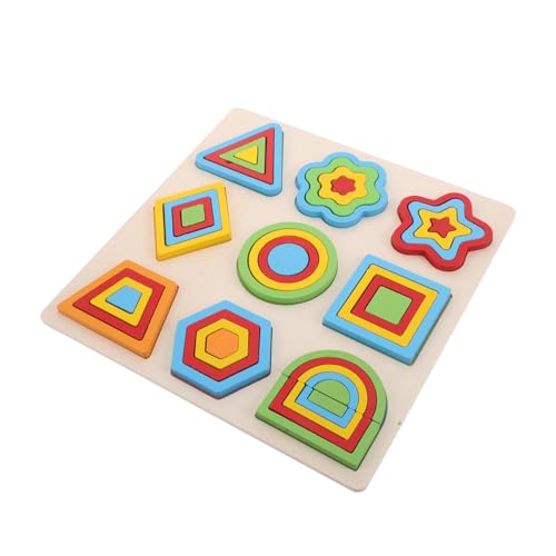 ifundom Montessori Holzpuzzle für Kleinkinder Sicheres Geometrisches Sortierspiel Pädagogisches Lernspielzeug Feinmotorik Problemlösung und Farberkennung für Vorschulkinder von ifundom