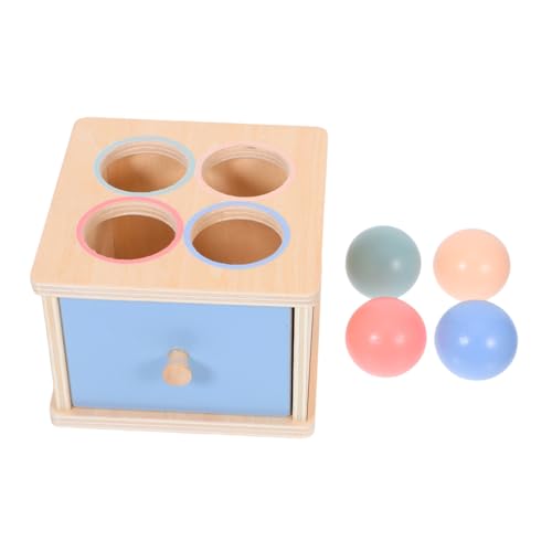 ifundom Montessori Lernspielzeug für Kleinkinder Holz Farb Formensortierer mit Ballwurfspiel Feinmotorik Farberkennung und Kognitiver Entwicklung Ab Jahr von ifundom