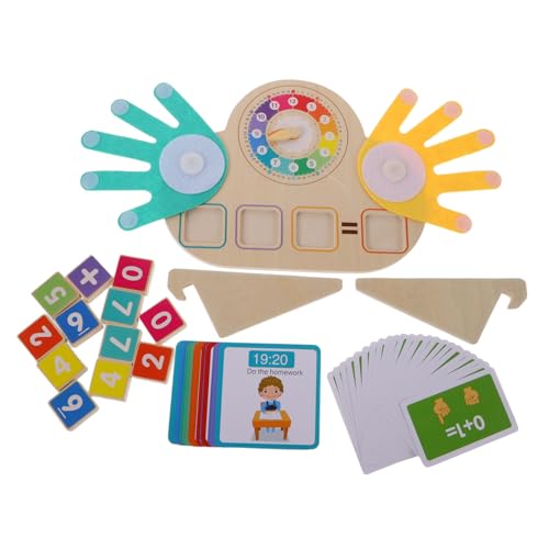 ifundom Montessori Mathematikspielzeug Holz Farbenfrohe Zahlen Lernspiel für Vorschule Addition Subtraktion Fingerzählspiel Eltern-Junge Mädchen Interaktion von ifundom