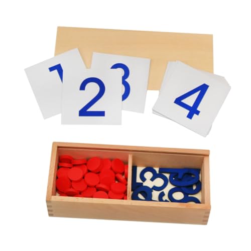 ifundom Montessori Zahlen und Rechenchips aus Holz Pädagogisches Lernspielzeug für Frühe Bildung von Farb und Zahlenverständnis Hand Auge Koordination für Einschulung und Matheunterricht von ifundom